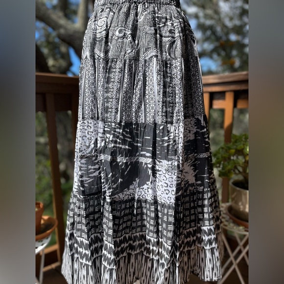 Choices Mixed Prin Tiers Cotton Boho Skirt Size XL - Picture 5 of 5